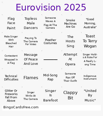 Eurovision 2025 Bingo