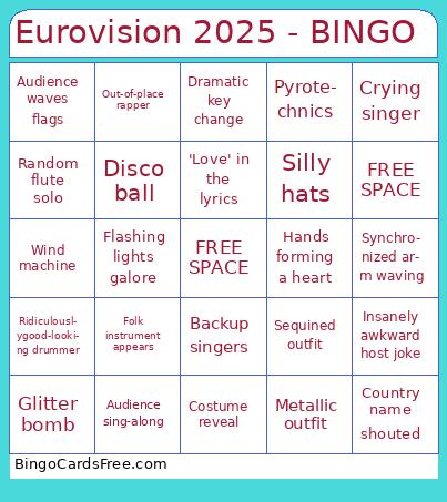 Eurovision 2025 - BINGO 