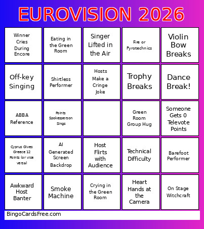EUROVISION 2026 Bingo Card 4