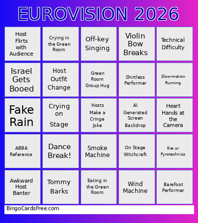 EUROVISION 2026 Bingo Card 6