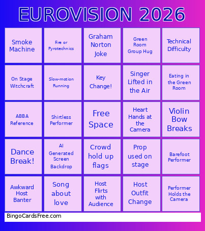 EUROVISION 2026 Bingo Card 5