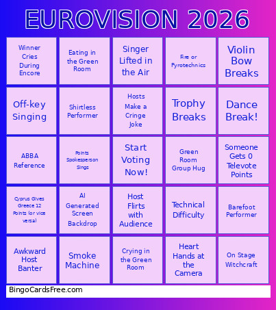 EUROVISION 2026 Bingo Card 3
