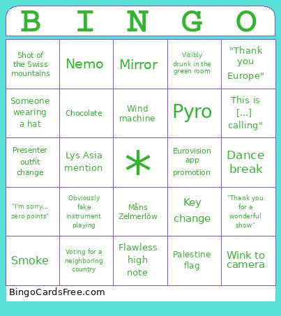 Eurovision Bingo