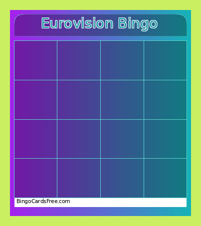 Eurovision Bingo Card