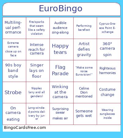 Eurovision Bingo