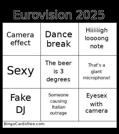 Eurovision Party Bingo 2025