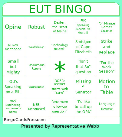 EUT Bingo Card 2