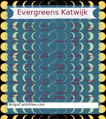 Evergreens Katwijk Bingo