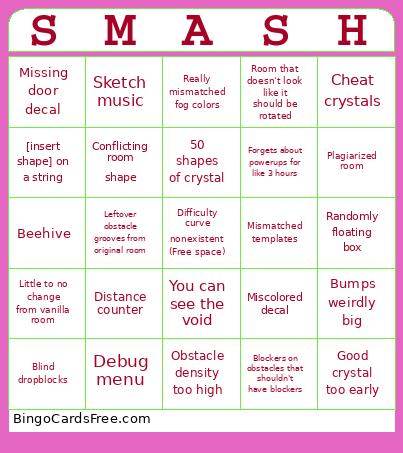 Every Smash Hit Mod Ever Bingo Card