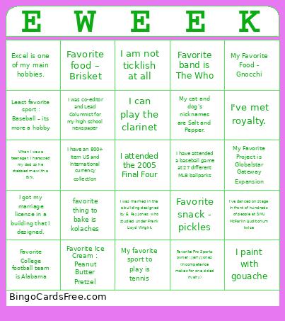 Eweek Bingo Card