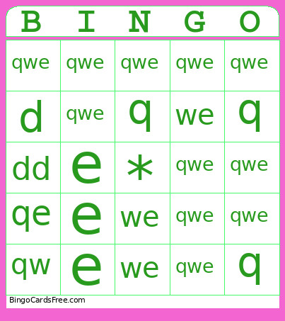 Ewerwer Bingo Card