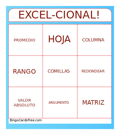 Excel-cional! Bingo Card