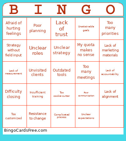 Execution Barriers Bingo Card