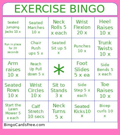 Exercise Bingo! 