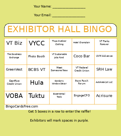 EXHIBITOR HALL Bingo Card