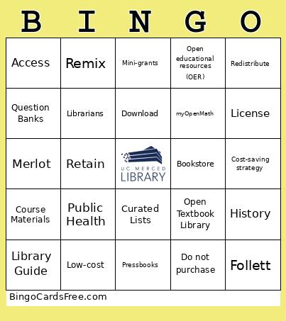Exploring Course Texts & Materials Bingo Card
