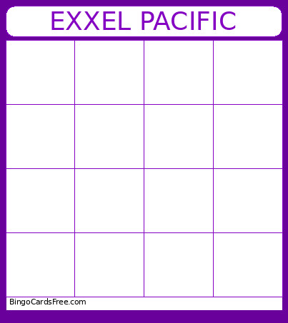 EXXEL PACIFIC Bingo Card