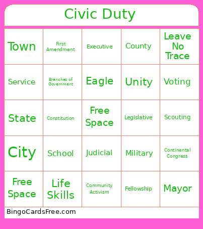 EYL Session 2 Bingo Card