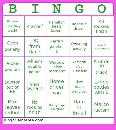 F1-2025 Bingo
