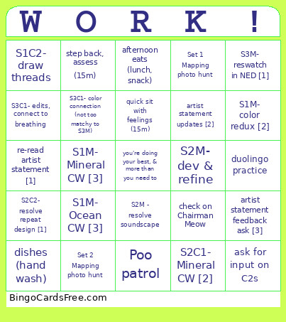 F25 Finals Bingo Card