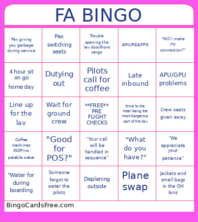 Fa Bingo Card