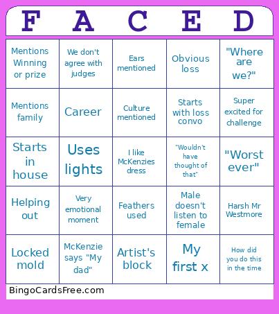 Face Off Bingo