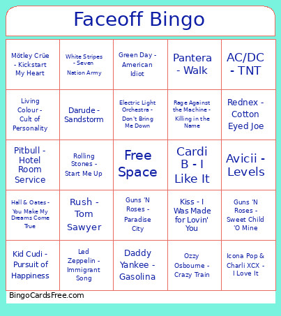 Faceoff Bingo Card
