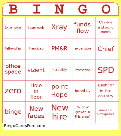 Faculty Retreat Bingo Card