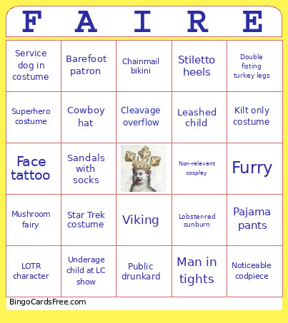 FAIRE Bingo Card