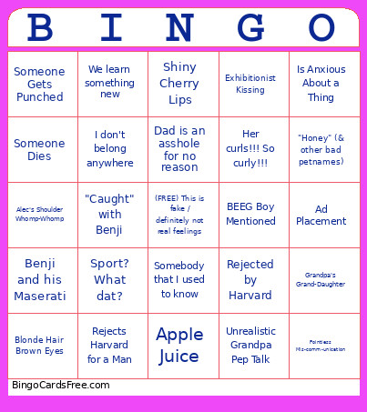 Fake Skating Bingo Card
