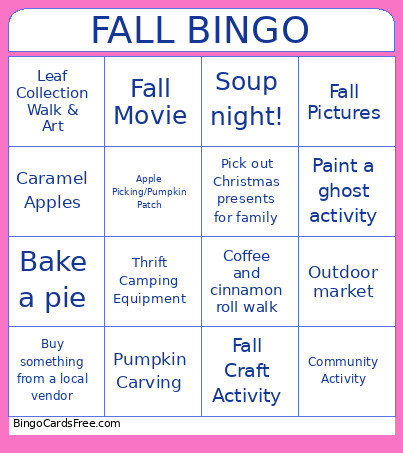 Fall Bingo Card 2