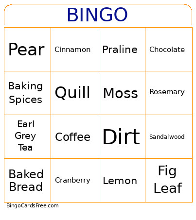 Fall Candles Bingo Card