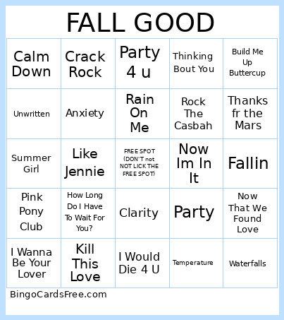 FALL GOOD Bingo Card