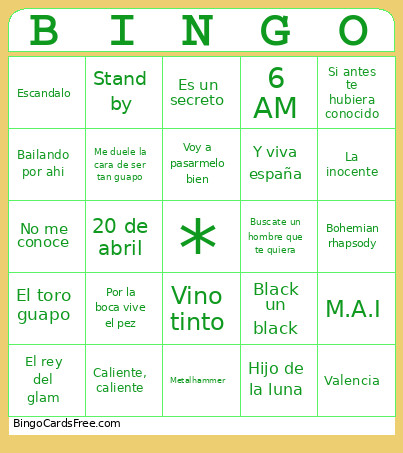 Falla Reyes Catolicos Bingo Card