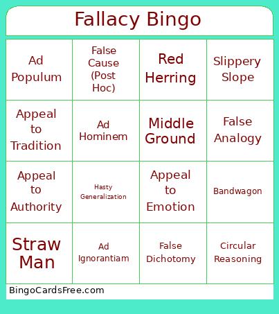Fallacy Bingo