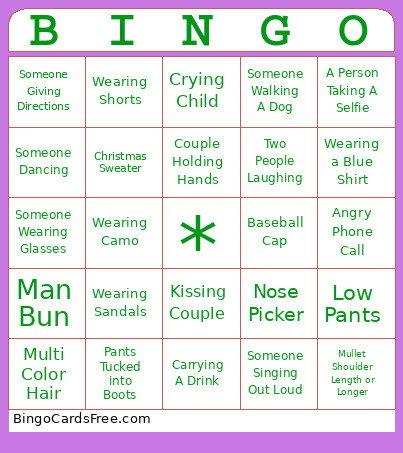 Family Christmas 2025 Bingo Card