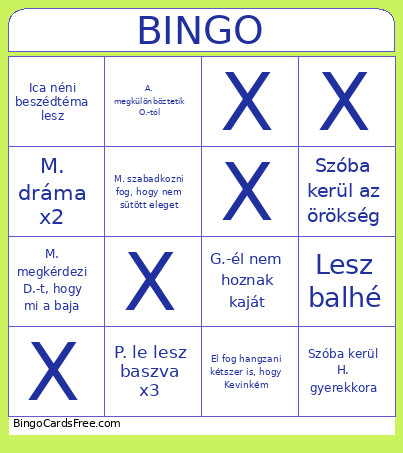 Family Gathering Bingo Card