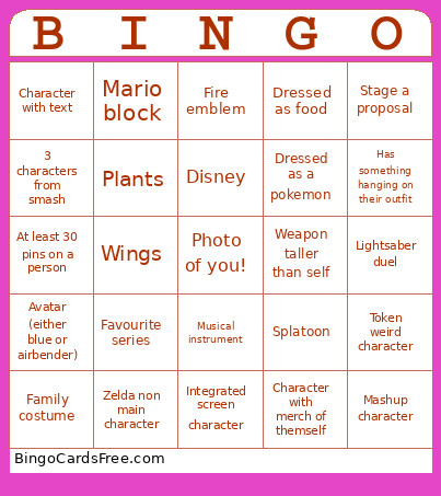 Fan Expo 2026 Bingo Card