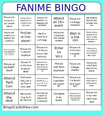 FANIME BINGO