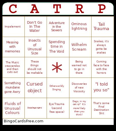 Fantasy Cat Horror Bingo