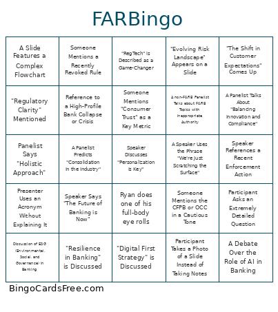 FAR Bingo Card