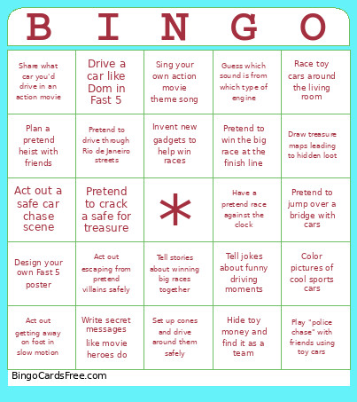 Fast 5 Bingo Card