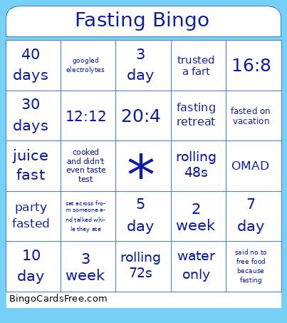 Fasting Bingo