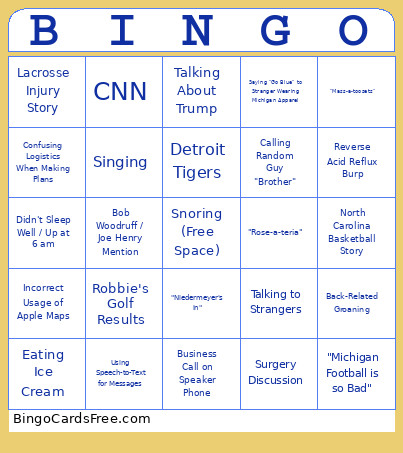 Father Bingo Card