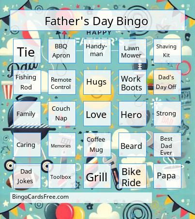 Father's Day Bingo Background