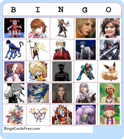 Favourite Characters Bingo