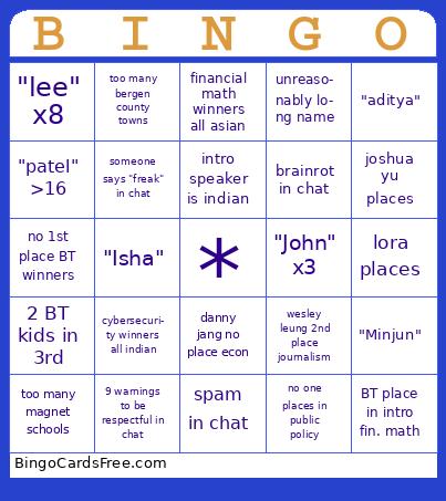 FBLA Northern Region Bingo