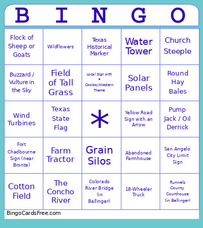 FC Trip 1 Bingo Card