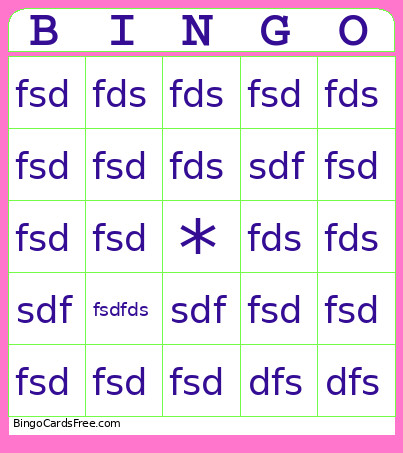 FDASSAD Bingo Card