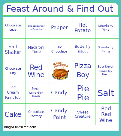 Feast Around & Find Out Bingo Card